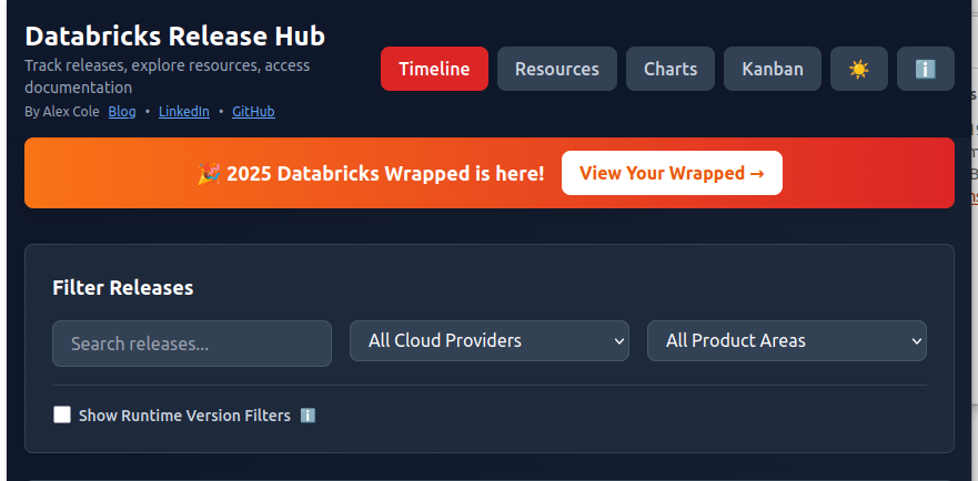 Databricks Release Hub preview
